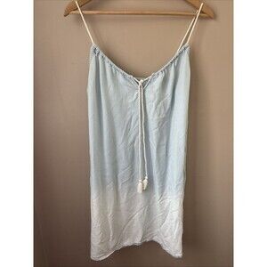 Aerie Women’s Medium Blue Gradient Print Dress Rope Straps Beach Casual